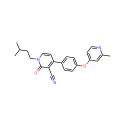 Cc1cc(Oc2ccc(-c3ccn(CCC(C)C)c(=O)c3C#N)cc2)ccn1 ZINC000084654031