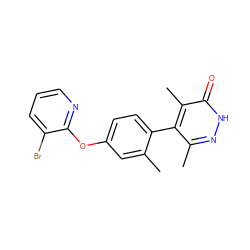 Cc1cc(Oc2ncccc2Br)ccc1-c1c(C)n[nH]c(=O)c1C ZINC000261136206