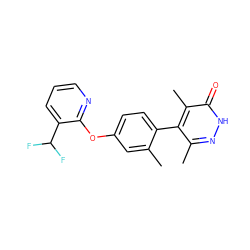 Cc1cc(Oc2ncccc2C(F)F)ccc1-c1c(C)n[nH]c(=O)c1C ZINC000220976343