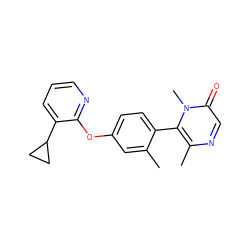 Cc1cc(Oc2ncccc2C2CC2)ccc1-c1c(C)ncc(=O)n1C ZINC000261101967