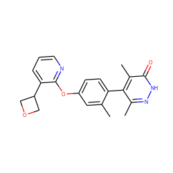 Cc1cc(Oc2ncccc2C2COC2)ccc1-c1c(C)n[nH]c(=O)c1C ZINC000261167846