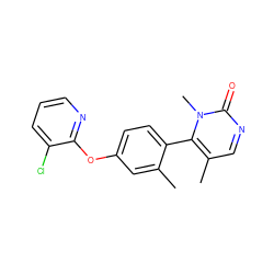 Cc1cc(Oc2ncccc2Cl)ccc1-c1c(C)cnc(=O)n1C ZINC000261172566