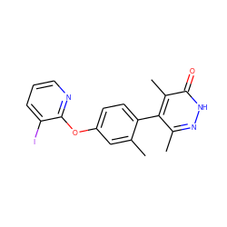 Cc1cc(Oc2ncccc2I)ccc1-c1c(C)n[nH]c(=O)c1C ZINC000222058776