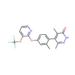 Cc1cc(Oc2ncccc2OC(F)(F)F)ccc1-c1c(C)n[nH]c(=O)c1C ZINC000261103162