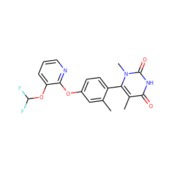 Cc1cc(Oc2ncccc2OC(F)F)ccc1-c1c(C)c(=O)[nH]c(=O)n1C ZINC000220976247