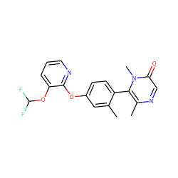 Cc1cc(Oc2ncccc2OC(F)F)ccc1-c1c(C)ncc(=O)n1C ZINC000261116418