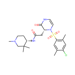 Cc1cc(S(=O)(=O)N2C=CNC(=O)[C@H]2CC(=O)N[C@H]2CCN(C)CC2(C)C)c(C)cc1Cl ZINC000082155790