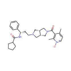 Cc1cc[n+]([O-])c(C)c1C(=O)N1C[C@@H]2CN(CC[C@H](NC(=O)C3CCCC3)c3ccccc3)C[C@@H]2C1 ZINC000049783801