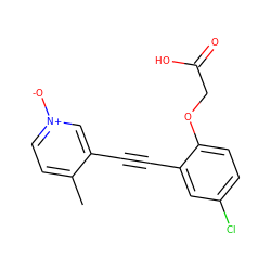 Cc1cc[n+]([O-])cc1C#Cc1cc(Cl)ccc1OCC(=O)O ZINC000073165838