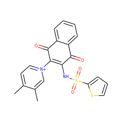 Cc1cc[n+](C2=C(NS(=O)(=O)c3cccs3)C(=O)c3ccccc3C2=O)cc1C ZINC000002329407