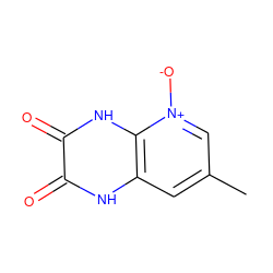 Cc1cc2[nH]c(=O)c(=O)[nH]c2[n+]([O-])c1 ZINC000013766181