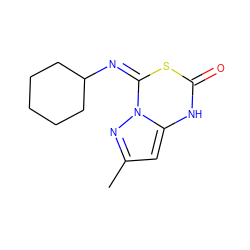 Cc1cc2[nH]c(=O)s/c(=N/C3CCCCC3)n2n1 ZINC000103214862