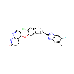 Cc1cc2[nH]c([C@@H]3[C@H]4Oc5cc(Cl)c(Oc6ccnc7c6CCC(=O)N7)cc5[C@@H]43)nc2cc1F ZINC000207801982