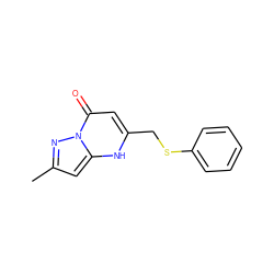 Cc1cc2[nH]c(CSc3ccccc3)cc(=O)n2n1 ZINC000100921643