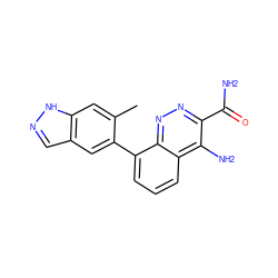 Cc1cc2[nH]ncc2cc1-c1cccc2c(N)c(C(N)=O)nnc12 ZINC000205296276