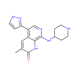 Cc1cc2c(-c3cc[nH]n3)cnc(NC3CCNCC3)c2[nH]c1=O ZINC000473128416