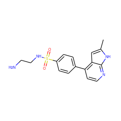 Cc1cc2c(-c3ccc(S(=O)(=O)NCCN)cc3)ccnc2[nH]1 ZINC000040411404