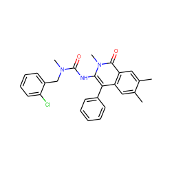 Cc1cc2c(-c3ccccc3)c(NC(=O)N(C)Cc3ccccc3Cl)n(C)c(=O)c2cc1C ZINC000001537730