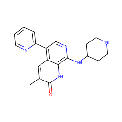 Cc1cc2c(-c3ccccn3)cnc(NC3CCNCC3)c2[nH]c1=O ZINC000473134103