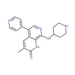 Cc1cc2c(-c3ccncc3)cnc(NC3CCNCC3)c2[nH]c1=O ZINC000473135658