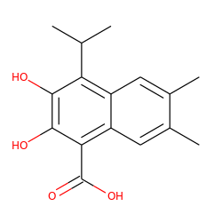 Cc1cc2c(C(=O)O)c(O)c(O)c(C(C)C)c2cc1C ZINC000013435910