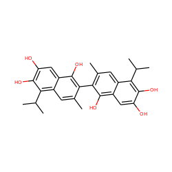 Cc1cc2c(C(C)C)c(O)c(O)cc2c(O)c1-c1c(C)cc2c(C(C)C)c(O)c(O)cc2c1O ZINC000005159961