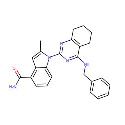 Cc1cc2c(C(N)=O)cccc2n1-c1nc2c(c(NCc3ccccc3)n1)CCCC2 ZINC000142195022