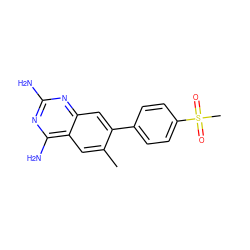 Cc1cc2c(N)nc(N)nc2cc1-c1ccc(S(C)(=O)=O)cc1 ZINC000072118179