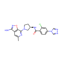 Cc1cc2c(N)noc2c(N2CC[C@@H](NC(=O)c3ccc(-n4cnnc4)cc3Cl)C2)n1 ZINC001772609366