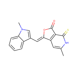 Cc1cc2c(c(=S)[nH]1)C(=O)O/C2=C\c1cn(C)c2ccccc12 ZINC000040380715