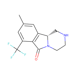 Cc1cc2c(c(C(F)(F)F)c1)C(=O)N1CCNC[C@@H]21 ZINC000035272945