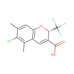 Cc1cc2c(c(C)c1Cl)C=C(C(=O)O)[C@@H](C(F)(F)F)O2 ZINC000035929377