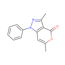 Cc1cc2c(c(C)nn2-c2ccccc2)c(=O)o1 ZINC000000311360