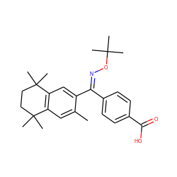 Cc1cc2c(cc1/C(=N/OC(C)(C)C)c1ccc(C(=O)O)cc1)C(C)(C)CCC2(C)C ZINC000013794357