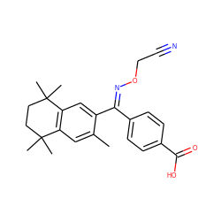 Cc1cc2c(cc1/C(=N/OCC#N)c1ccc(C(=O)O)cc1)C(C)(C)CCC2(C)C ZINC000003834065