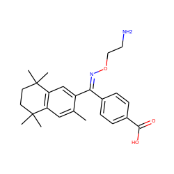 Cc1cc2c(cc1/C(=N/OCCN)c1ccc(C(=O)O)cc1)C(C)(C)CCC2(C)C ZINC000003834073