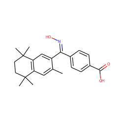 Cc1cc2c(cc1/C(=N\O)c1ccc(C(=O)O)cc1)C(C)(C)CCC2(C)C ZINC000013794324