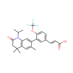 Cc1cc2c(cc1-c1cc(/C=C/C(=O)O)ccc1OC(F)(F)F)N(C(C)C)C(=O)CC2(C)C ZINC000028952496