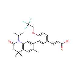 Cc1cc2c(cc1-c1cc(/C=C/C(=O)O)ccc1OCC(F)(F)F)N(C(C)C)C(=O)CC2(C)C ZINC000028952621