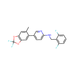 Cc1cc2c(cc1-c1ccc(NCc3c(F)cccc3F)nc1)OC(F)(F)O2 ZINC000149810203