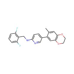 Cc1cc2c(cc1-c1ccc(NCc3c(F)cccc3F)nc1)OCCO2 ZINC000149798726