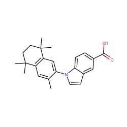 Cc1cc2c(cc1-n1ccc3cc(C(=O)O)ccc31)C(C)(C)CCC2(C)C ZINC000095591740