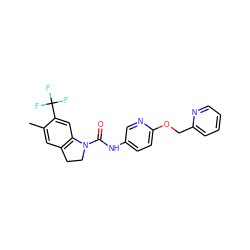 Cc1cc2c(cc1C(F)(F)F)N(C(=O)Nc1ccc(OCc3ccccn3)nc1)CC2 ZINC000001487593