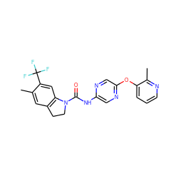 Cc1cc2c(cc1C(F)(F)F)N(C(=O)Nc1cnc(Oc3cccnc3C)cn1)CC2 ZINC000029488020