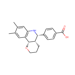 Cc1cc2c(cc1C)[C@H]1OCCC[C@H]1[C@@H](c1ccc(C(=O)O)cc1)N2 ZINC000013979837