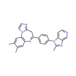 Cc1cc2c(cc1C)-n1ccnc1CC(c1ccc(-n3c(C)nc4cnccc43)cc1)=N2 ZINC000013743155