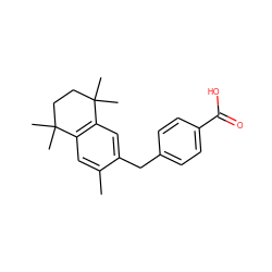 Cc1cc2c(cc1Cc1ccc(C(=O)O)cc1)C(C)(C)CCC2(C)C ZINC000003834069