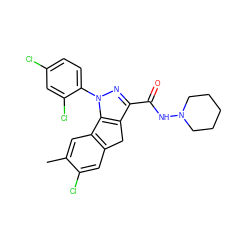 Cc1cc2c(cc1Cl)Cc1c(C(=O)NN3CCCCC3)nn(-c3ccc(Cl)cc3Cl)c1-2 ZINC000036294940