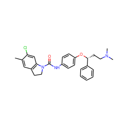 Cc1cc2c(cc1Cl)N(C(=O)Nc1ccc(O[C@H](CCN(C)C)c3ccccc3)cc1)CC2 ZINC000653705310