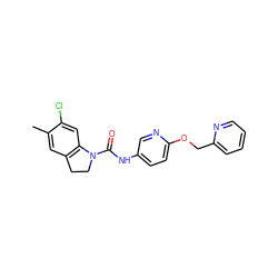 Cc1cc2c(cc1Cl)N(C(=O)Nc1ccc(OCc3ccccn3)nc1)CC2 ZINC000029552146